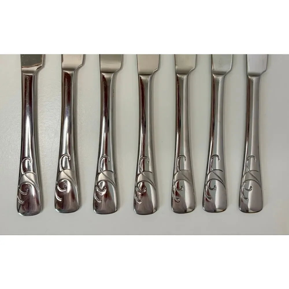 Oneida Serif Stainless Steel Dinner Knives – Set of 7